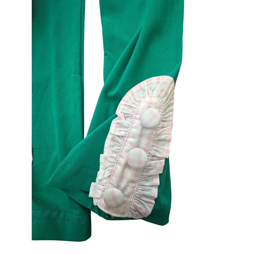 Special K Smocks Girls St Patricks Day Shamrock Gingham Dress Leggings Set 6 NEW - Picture 4 of 10